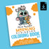 The cover of Chris Ryniak's "Morning Scribbles Digital Coloring Book, Vol. 3" features a cute monster with three cats and text stating "Fifty more pages of monster doodles drawn by a big weirdo, for you to color!" on a blue background. It's available as an easy PDF digital download.