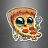 Bring some fun to your fridge with the Pizzaboy Magnet from Bindlewood Shop! This playful magnet features a cartoon slice of pepperoni pizza with large, shiny eyes and a pizza cutter in hand, standing upright against a textured gray background—a vibrant acrylic accessory sure to brighten up any collection.