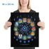 A person holds a Bindlewood Shop Dust Bunnies Zodiac Poster, 16x20 inches, featuring twelve illustrated bunny zodiac signs in a cosmic circle—beautifully giclée printed on a black background.